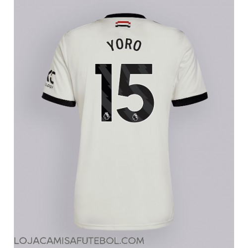 Camisa de Futebol Manchester United Leny Yoro #15 Equipamento Alternativo 2024-25 Manga Curta